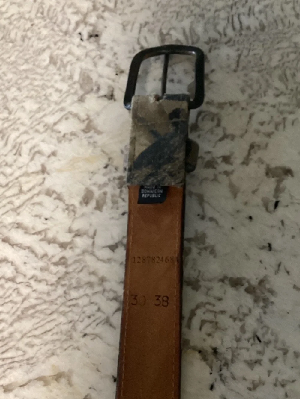 Mossy Oak Camouflage Leather Belt - Green Brown Camo Size 38